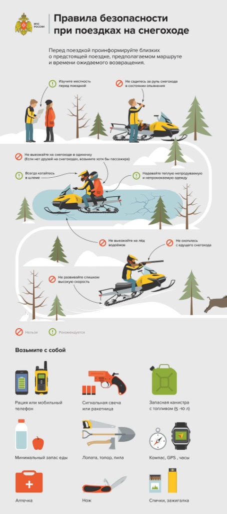 Правила безопасности при поездках на снегоходе